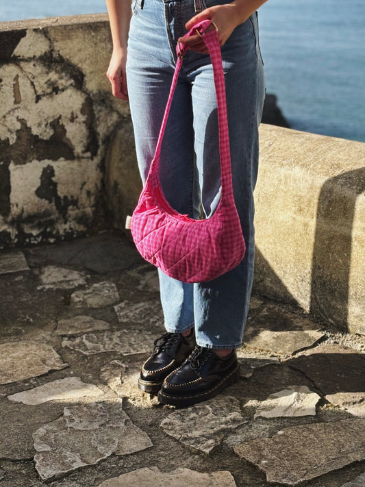 Sac croissant • vichy rose