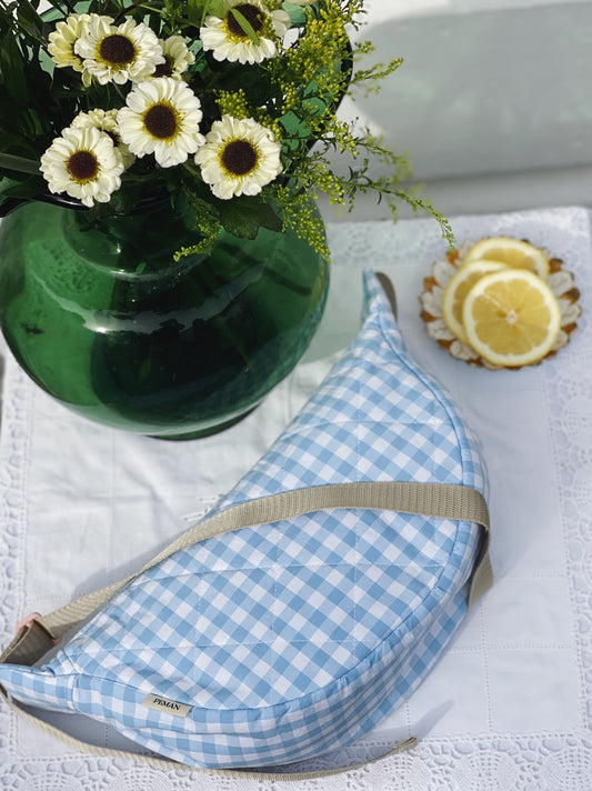 Sac halfmoon ~ vichy bleu