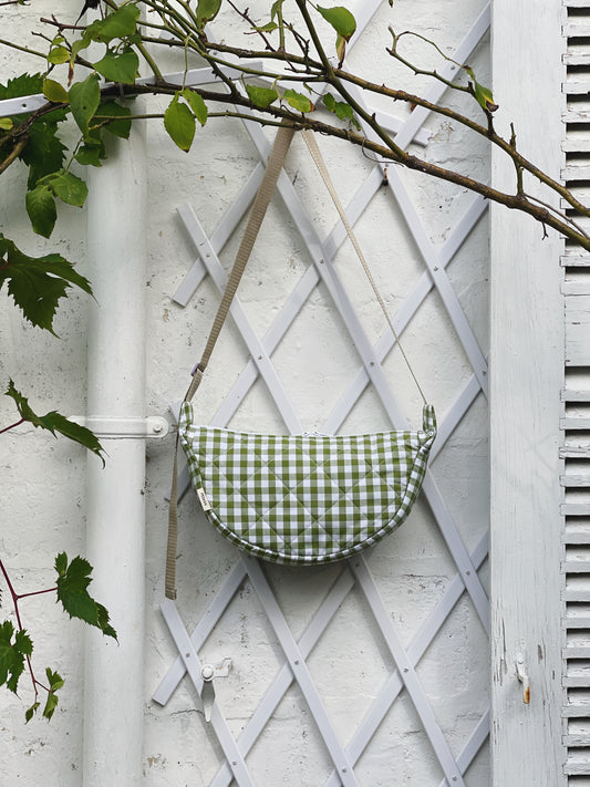 Sac halfmoon ~ vichy vert