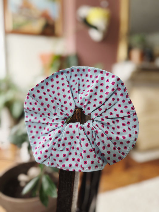 Chouchou petites fleurs fuchsia