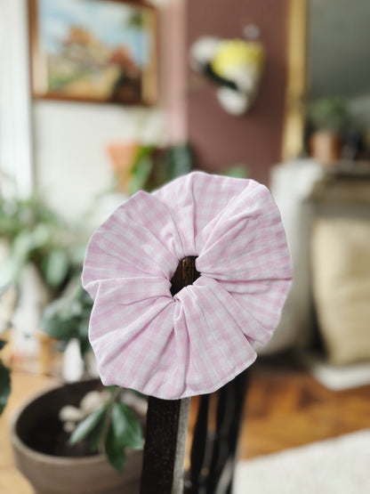 Chouchou vichy rose pâle