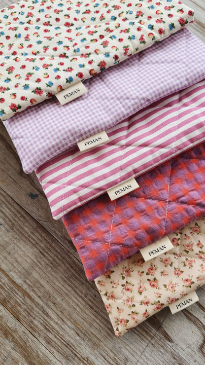 Housse de livre ~ vichy mauve