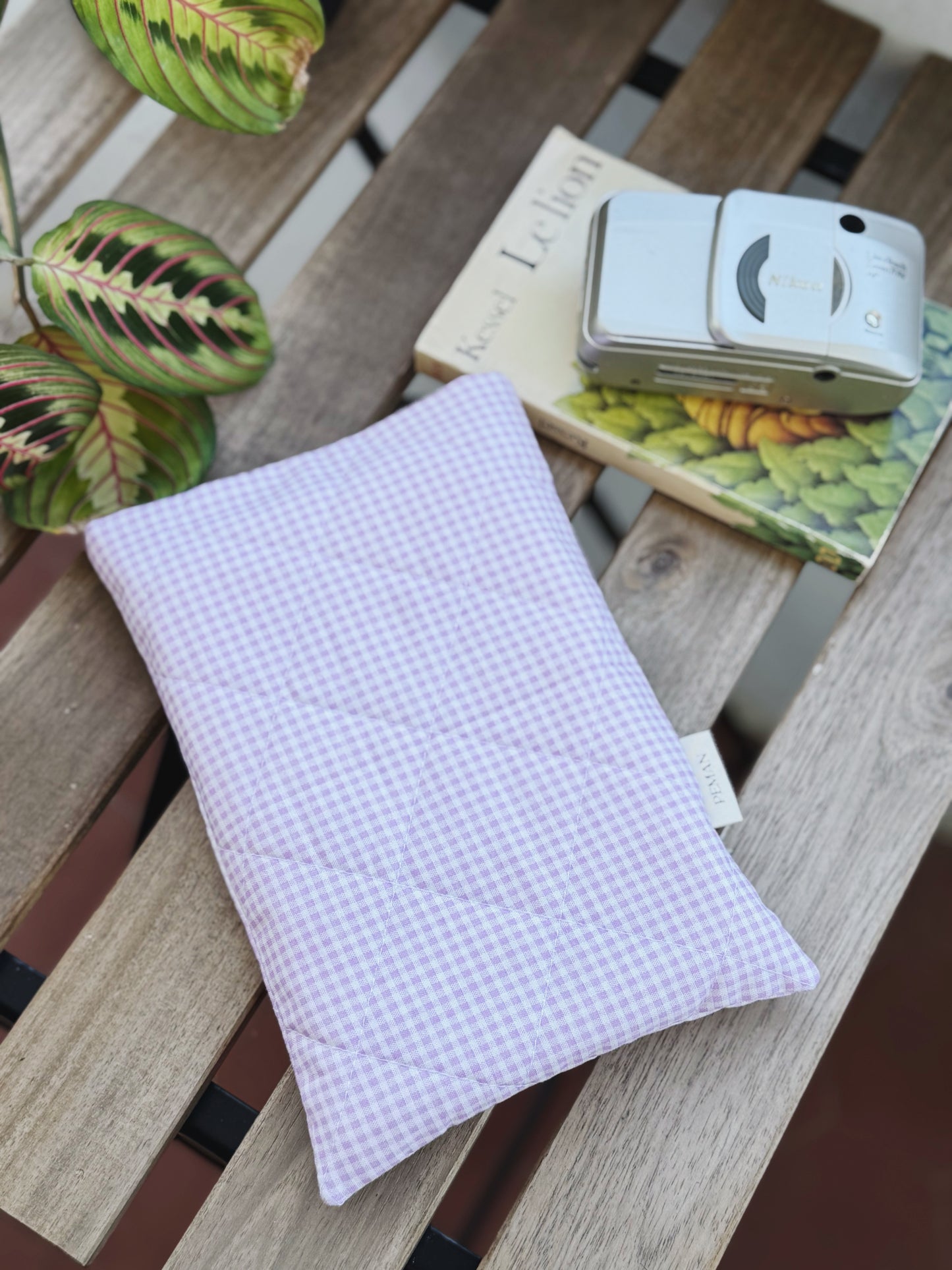 Housse de livre ~ vichy mauve