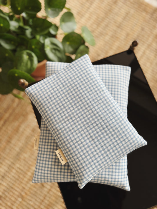 Housse de livre • vichy bleu