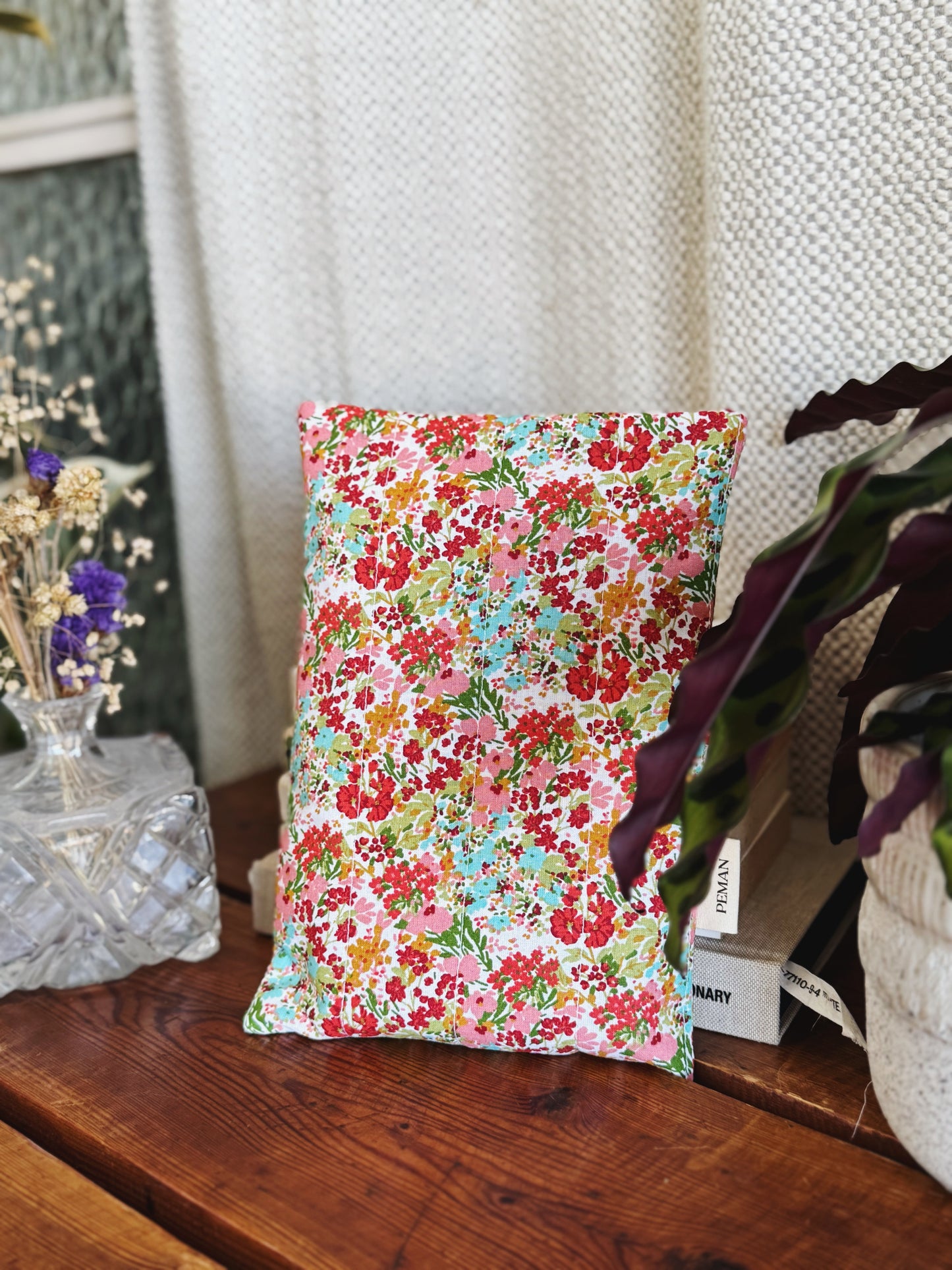 Housse de livre ~ fleurs rouges