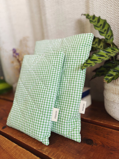 Housse de livre ~ vichy vert