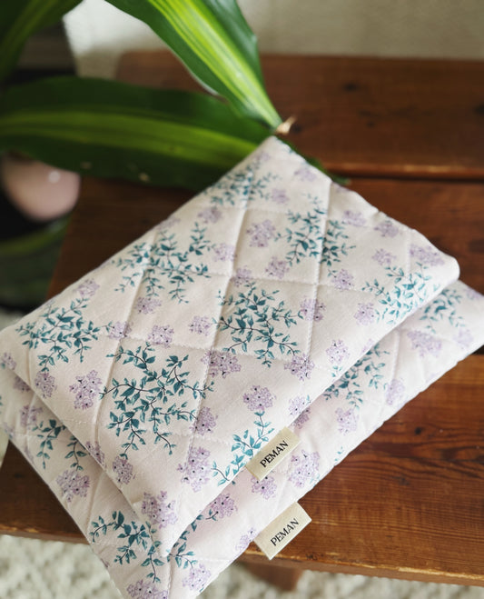 Housse de livre ~ floral mauve