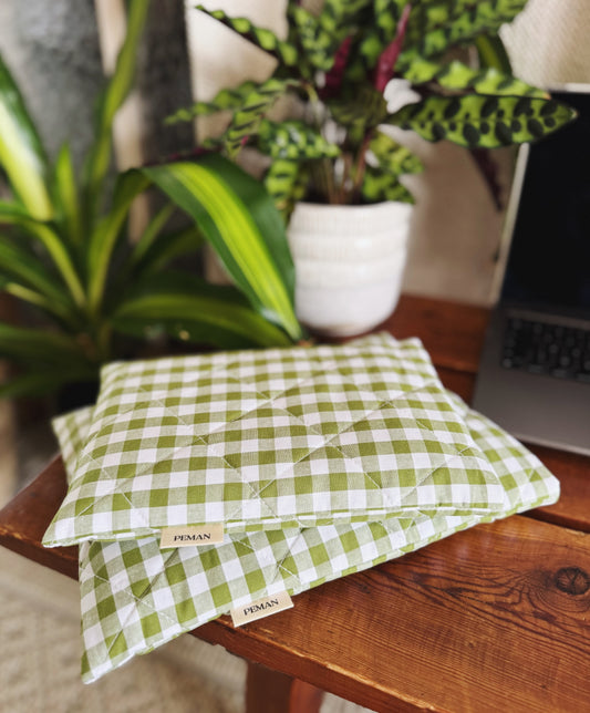 Housse de livre ~ vichy vert