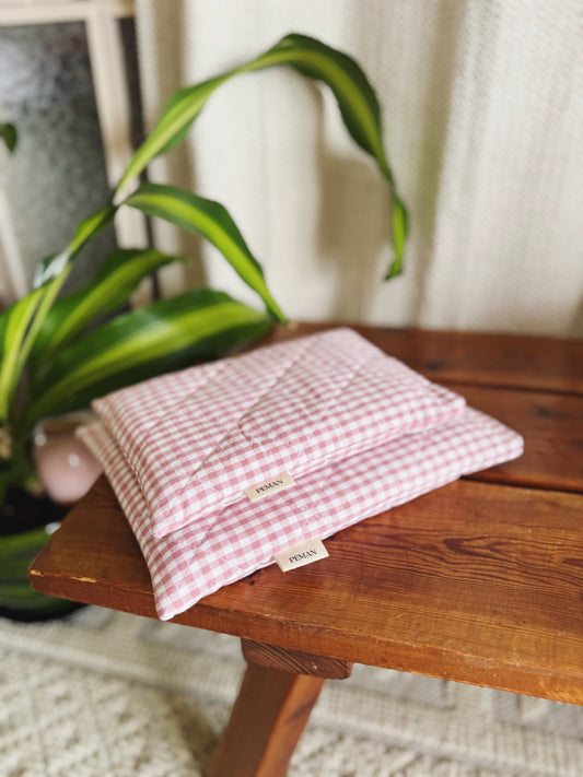 Housse de livre ~ vichy rose