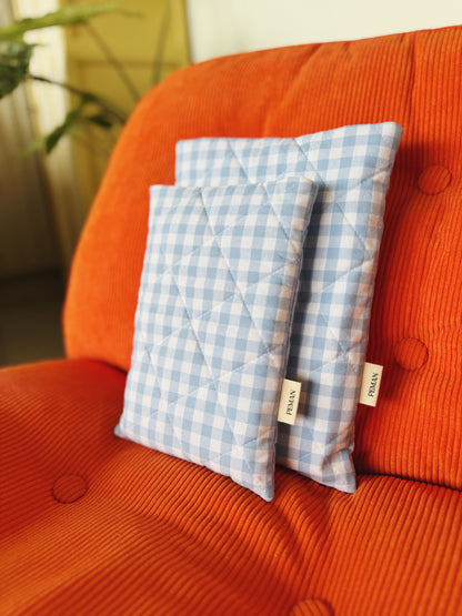 Housse de livre ~ vichy bleu