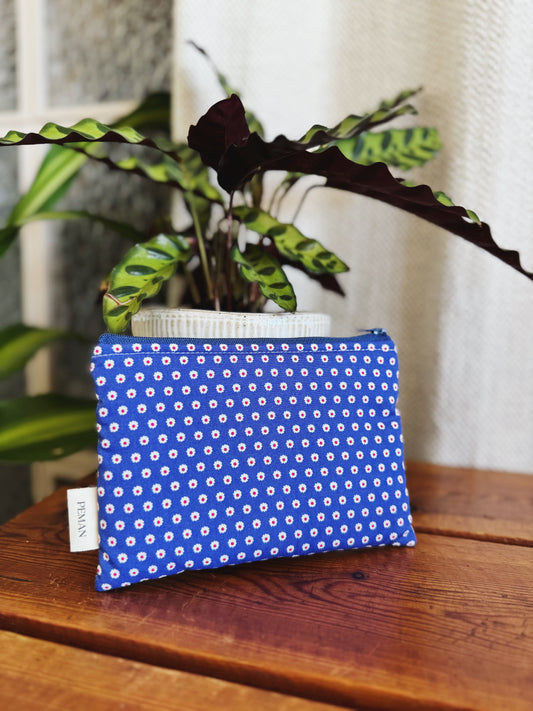 Pochette petites fleurs blanc & rouge