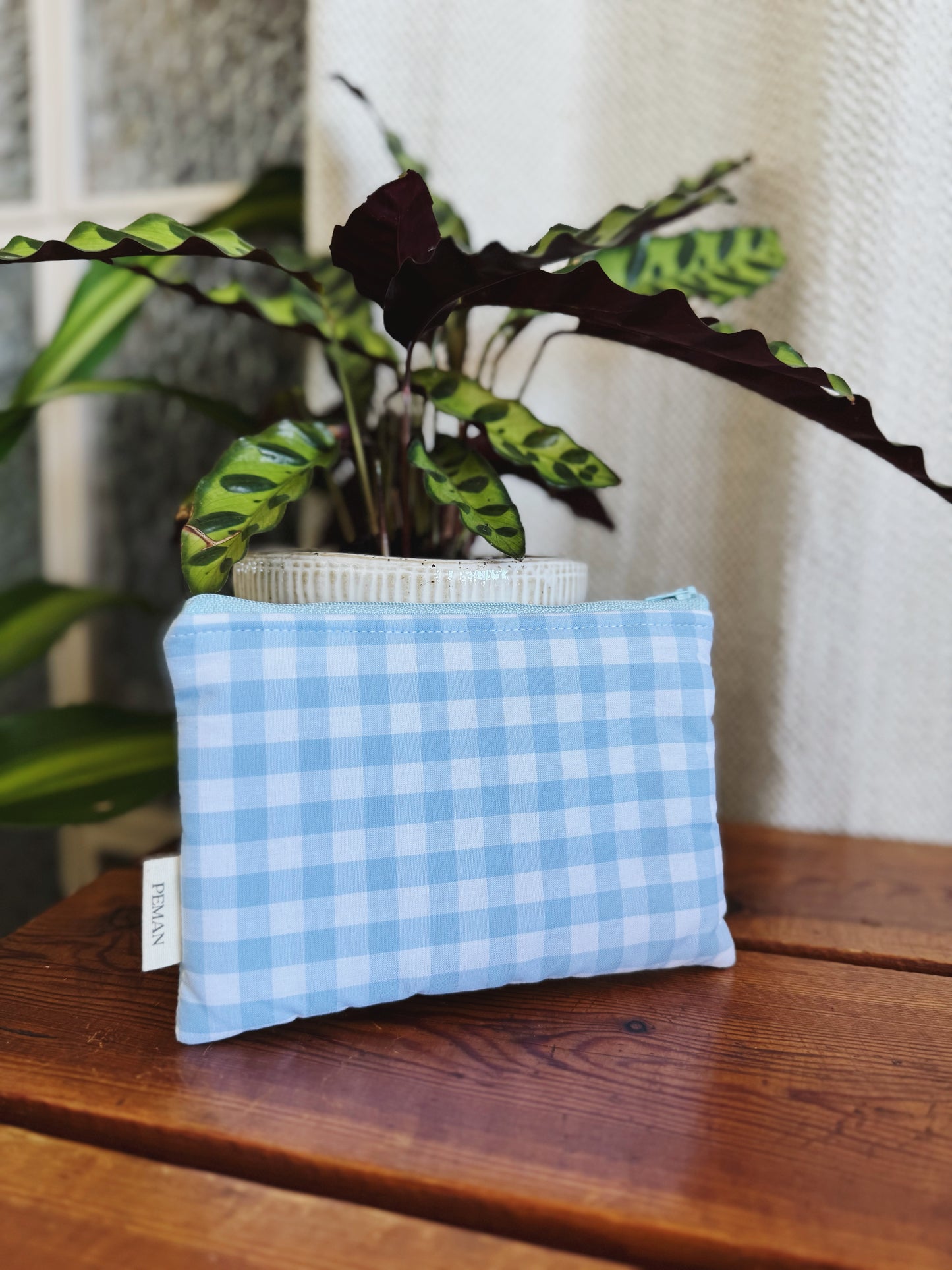 Pochette vichy bleu