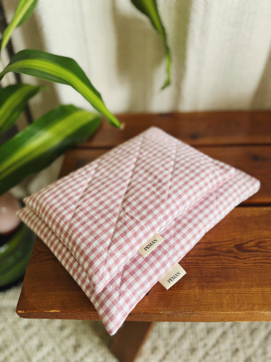 Housse de livre ~ vichy rose