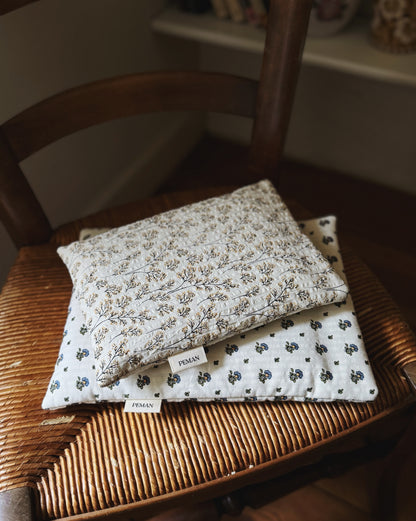 Housse de livre • fleurs bleues