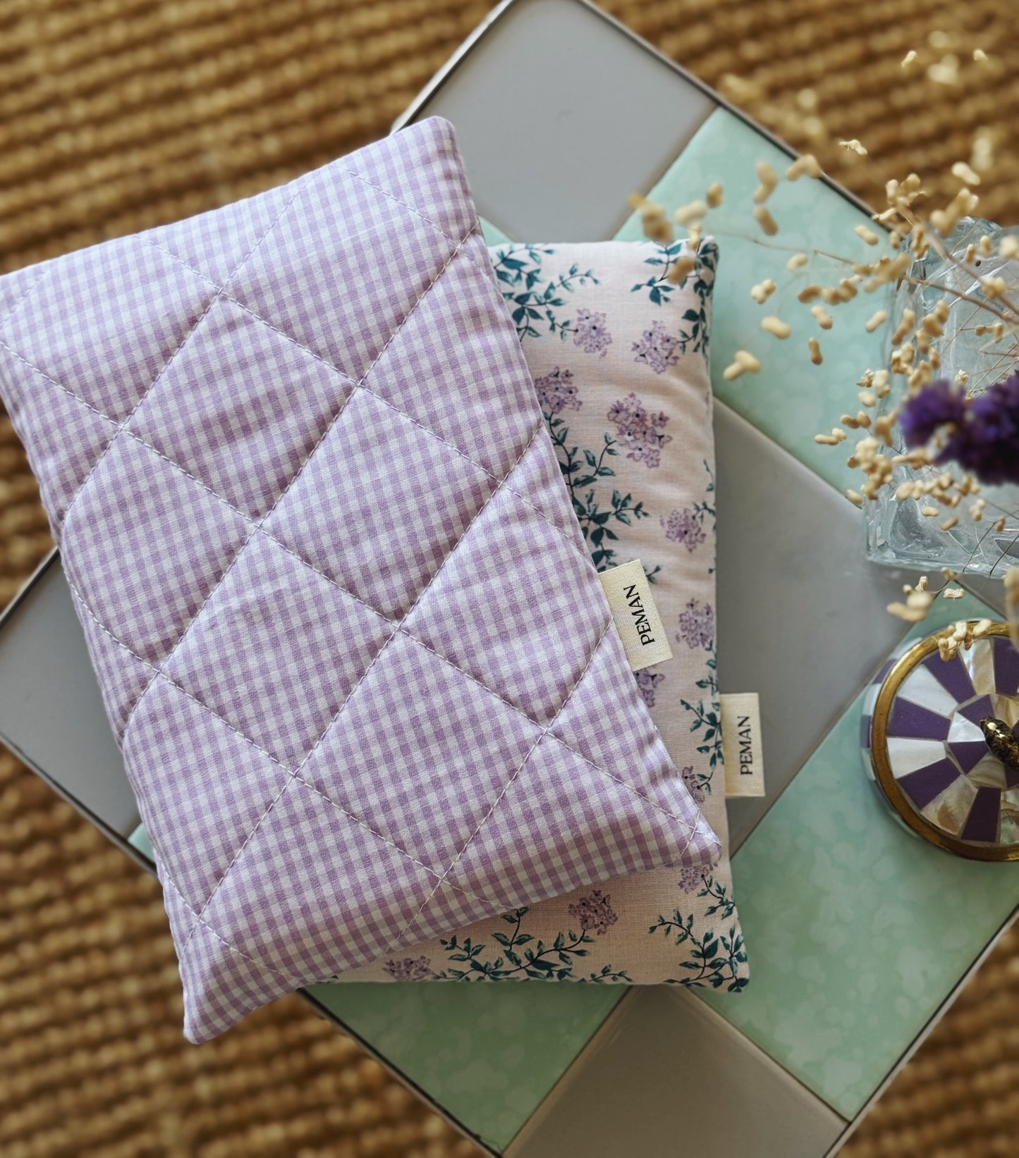 Housse de livre • vichy lilas