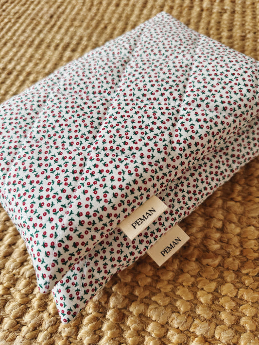 Housse de livre ~ petites fleurs rouges