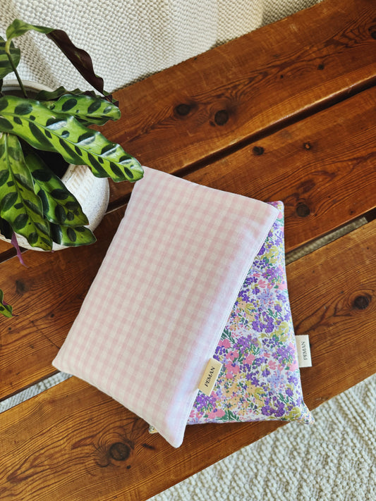 Housse de livre ~ vichy rose