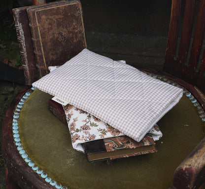 Housse de livre ~ vichy beige