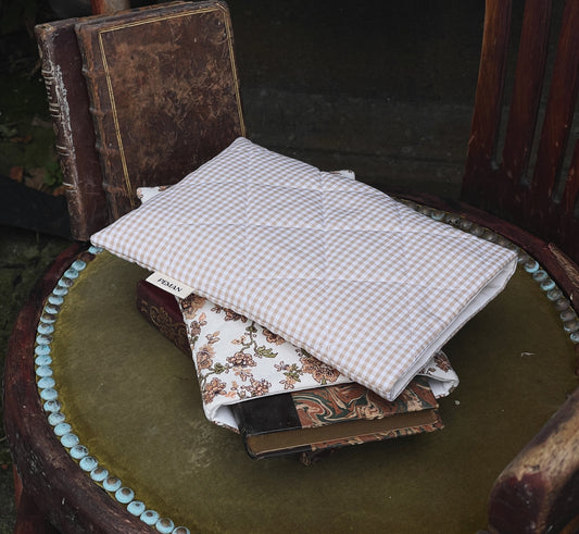 Housse de livre ~ vichy beige