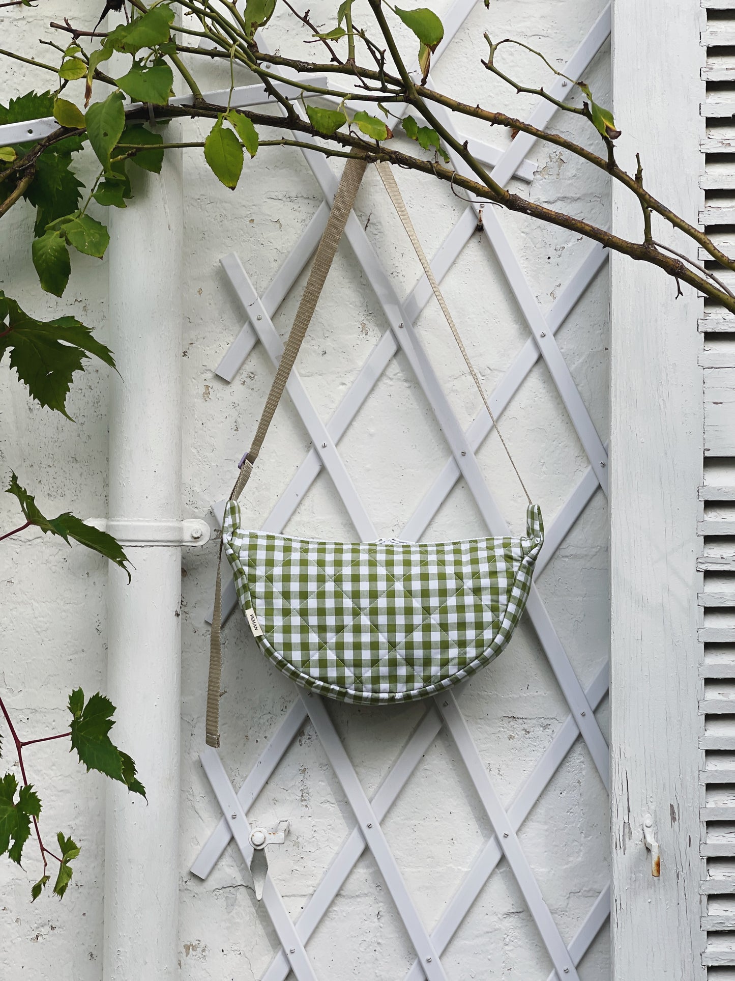 Sac halfmoon • vichy vert