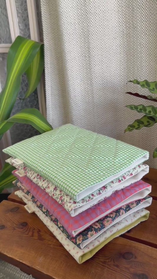 Housse de livre • vichy lilas